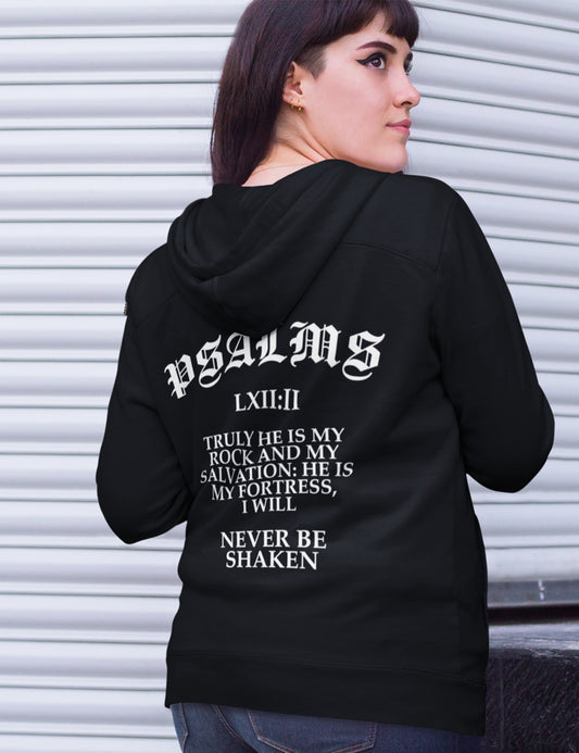 Trendy Psalms 62:2 Roman letter Hoodie