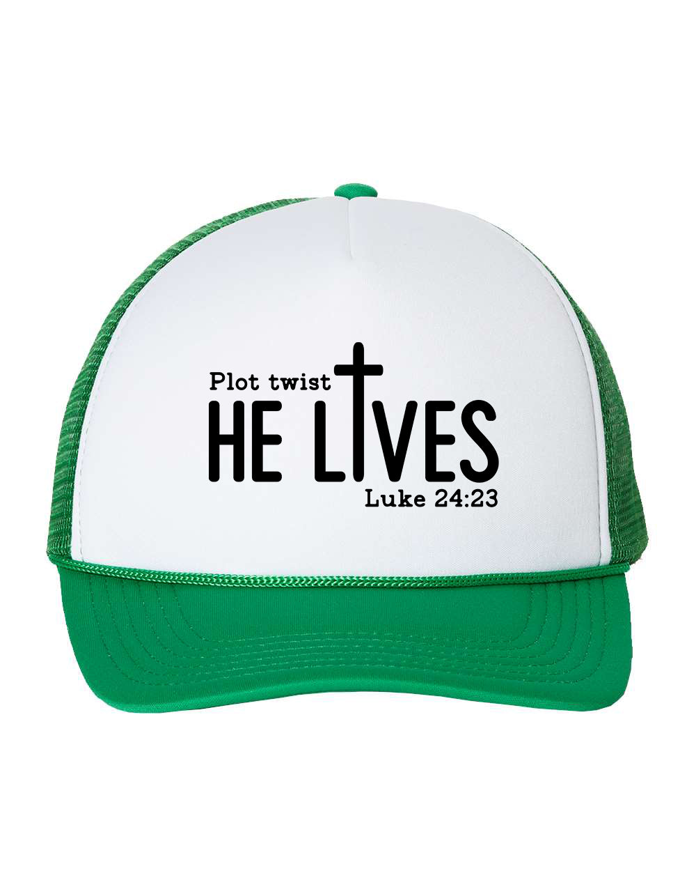 Plot Twist He Lives Luke 24:23 Cap Hat