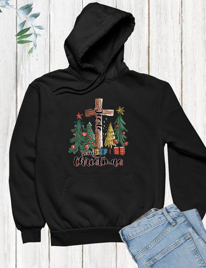 Jesus Merry Christmas Tree Hoodie