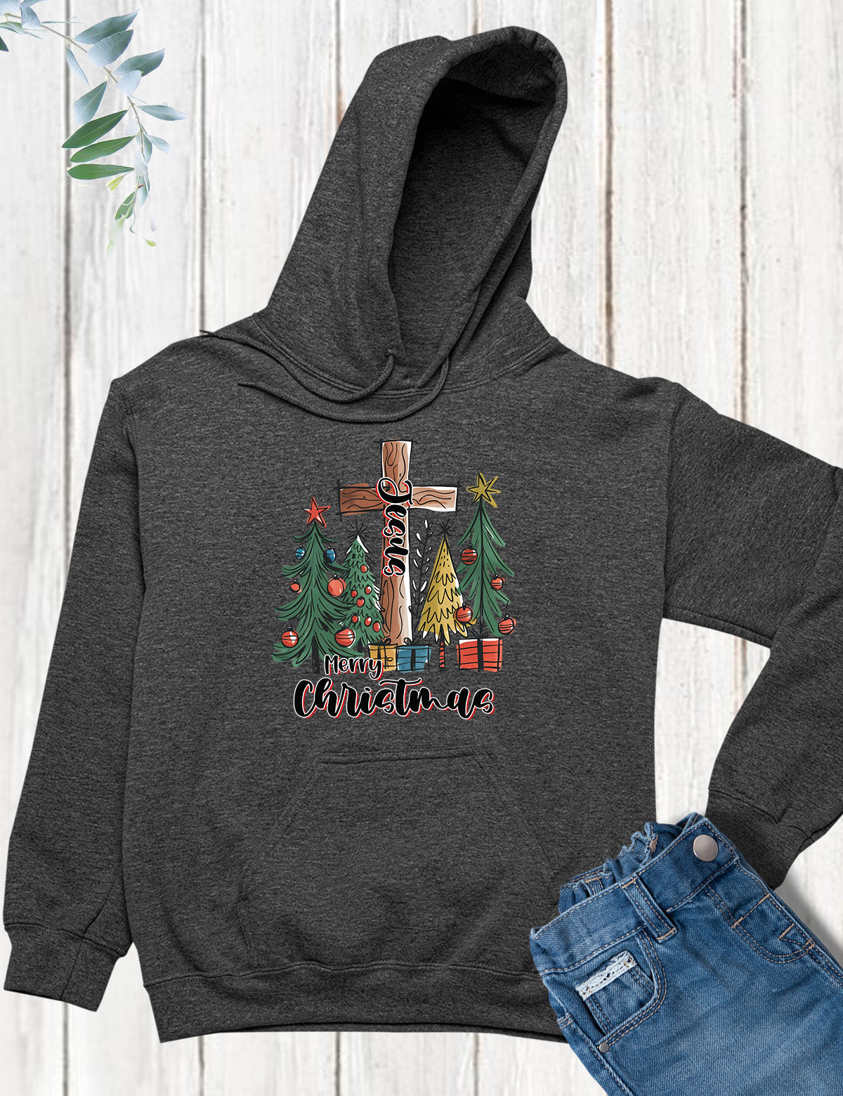 Jesus Merry Christmas Tree Hoodie