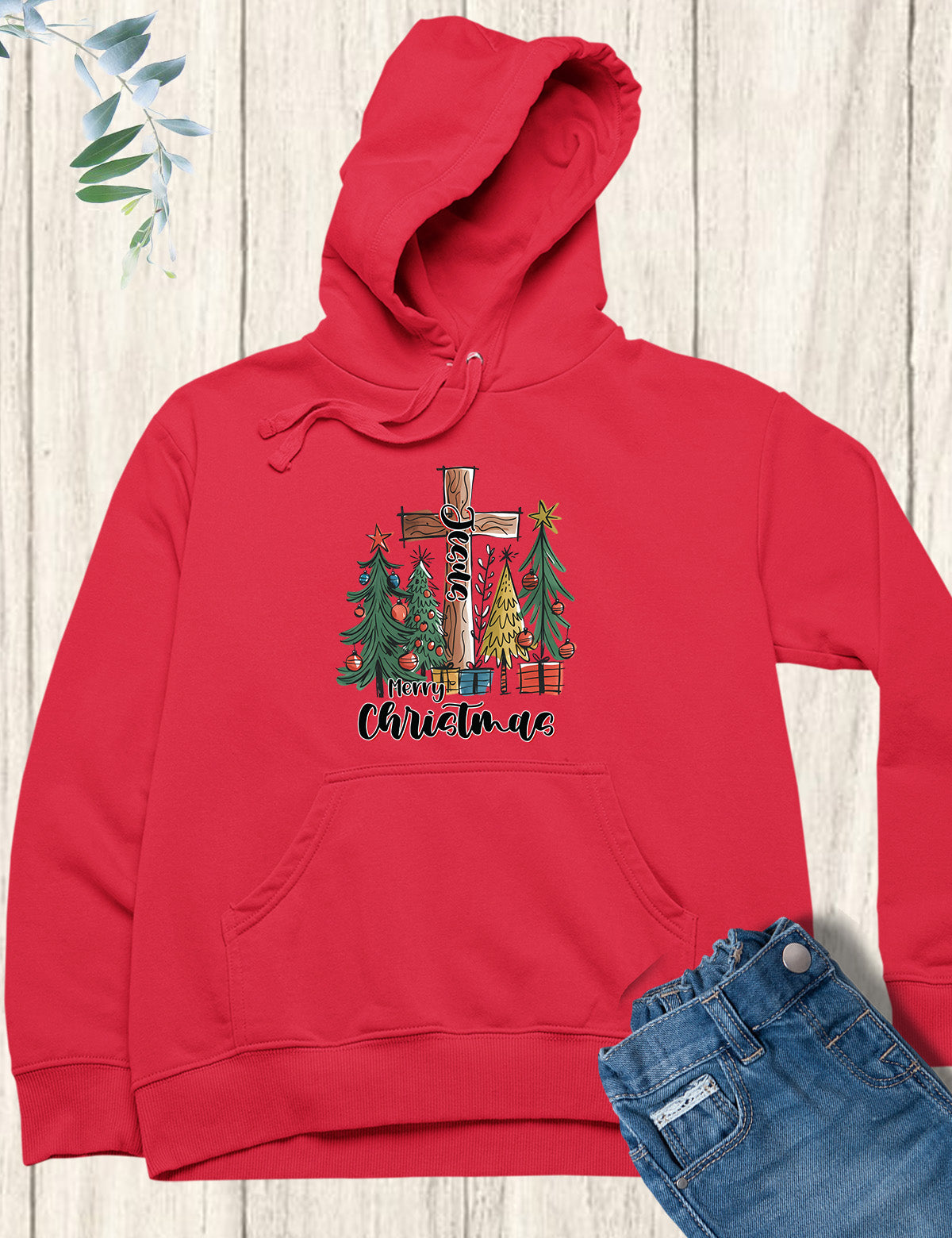 Jesus Merry Christmas Tree Hoodie