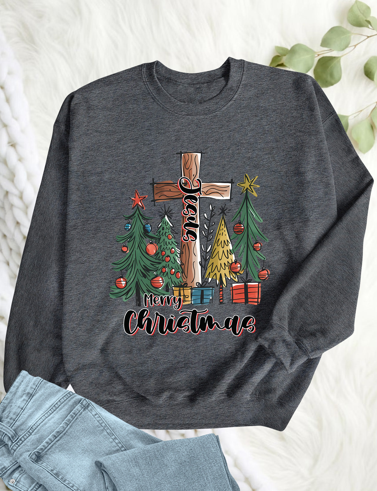 Jesus Merry Christmas Tree Hoodie