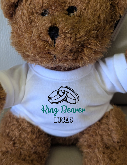 Ring Bearer Custom Teddy Bear Shirt With Name