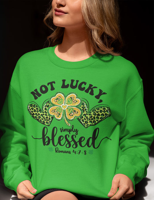 Romans Verse Not Lucky Simply Blessed Shirt