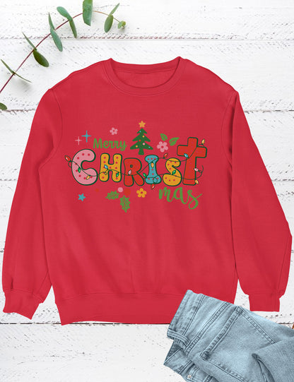 Boho Christian Merry Christmas Tree Shirts