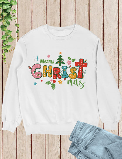 Boho Christian Merry Christmas Tree Shirts