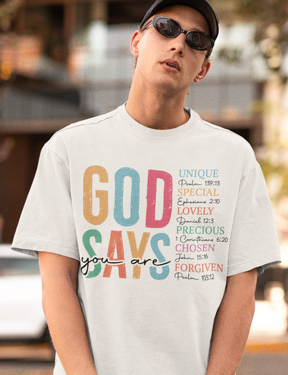 God Says You Are Boho Christian T Shirt