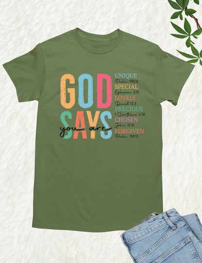 God Says You Are Boho Christian T Shirt