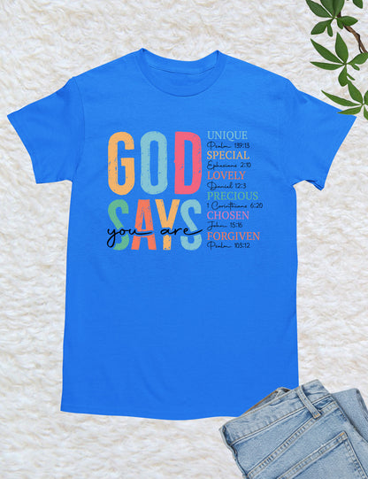 God Says You Are Boho Christian T Shirt