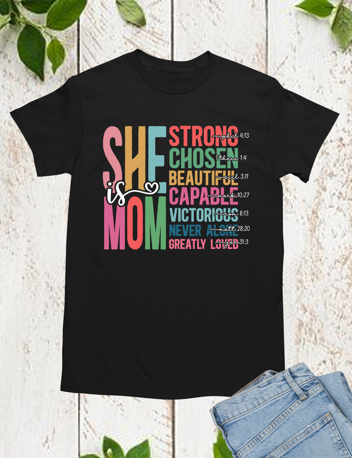 She is Mom Bible Verse Christian Shirts