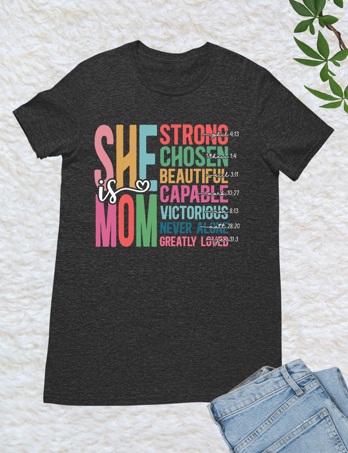 She is Mom Bible Verse Christian Shirts