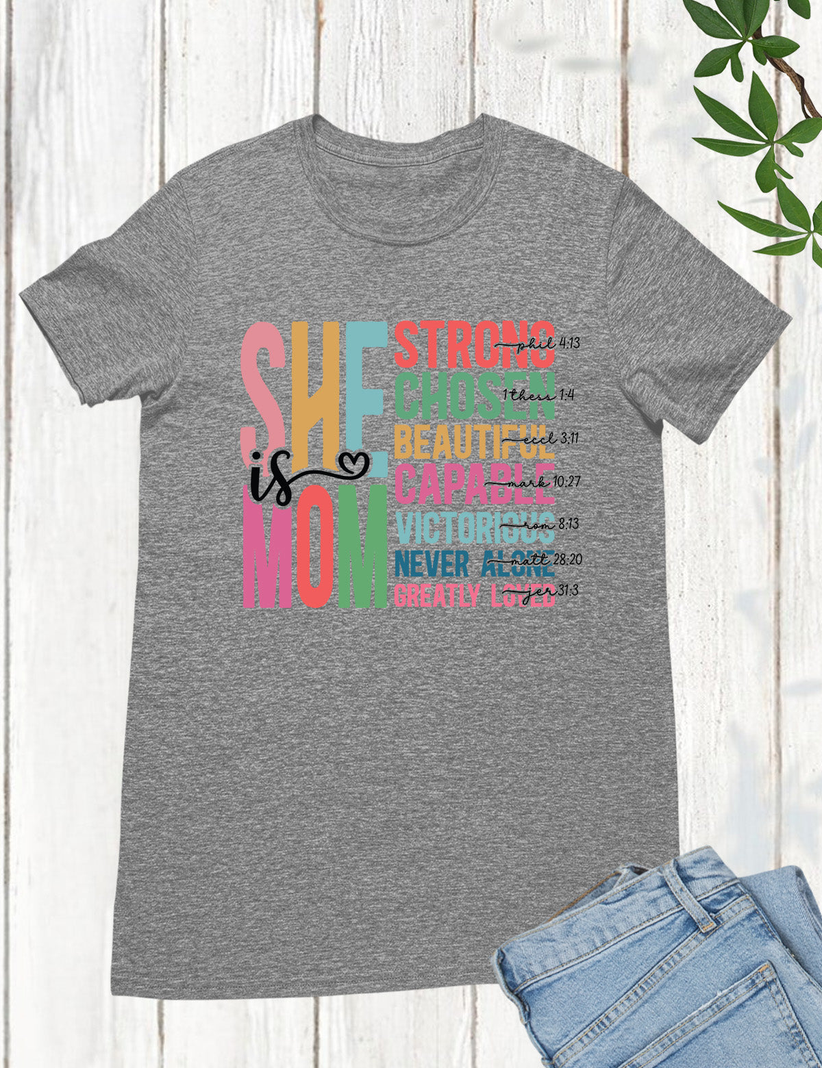 She is Mom Bible Verse Christian Shirts