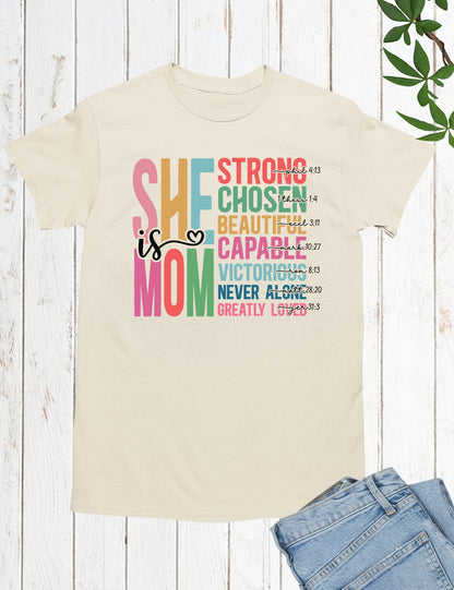 She is Mom Bible Verse Christian Shirts