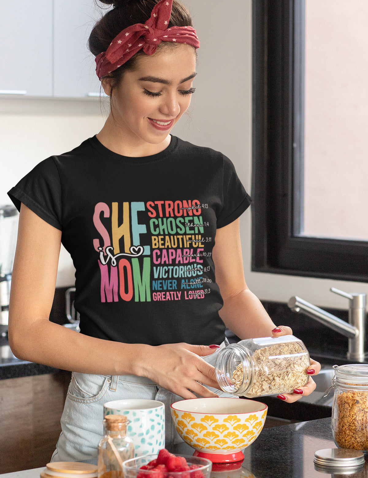 She is Mom Bible Verse Christian Shirts