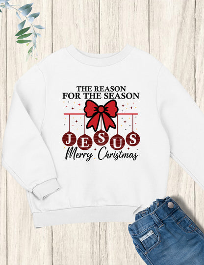 Kids Merry Christmas Hoodie Jesus is The Reason for Season Shirt