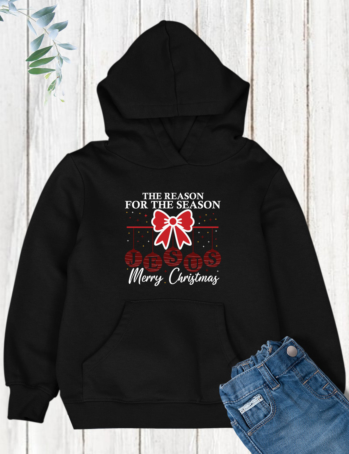 Kids Merry Christmas Hoodie Jesus is The Reason for Season Shirt