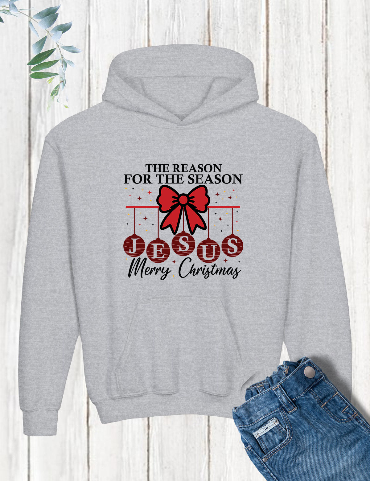 Kids Merry Christmas Hoodie Jesus is The Reason for Season Shirt