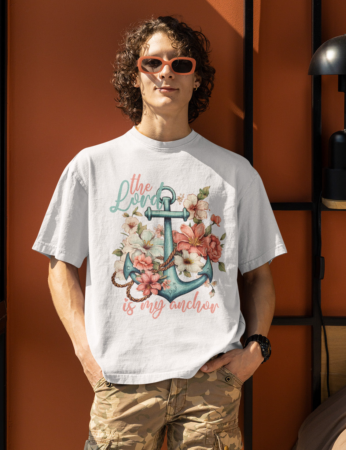 The Lord is My Anchor Bible Flower T Shirt