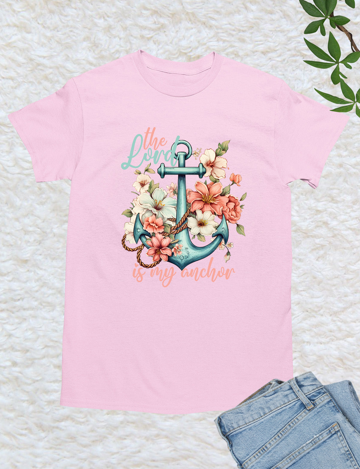 The Lord is My Anchor Bible Flower T Shirt