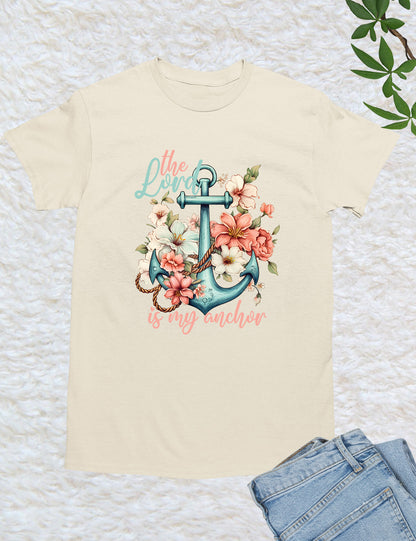 The Lord is My Anchor Bible Flower T Shirt