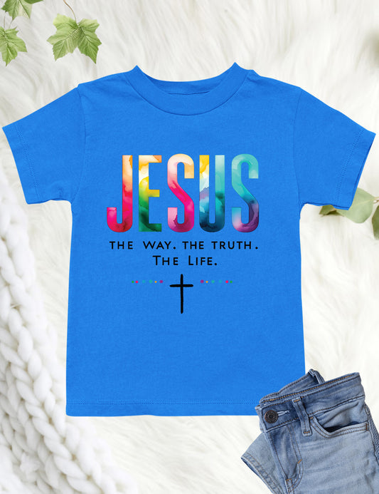 Rainbow Color Jesus Kids T Shirt