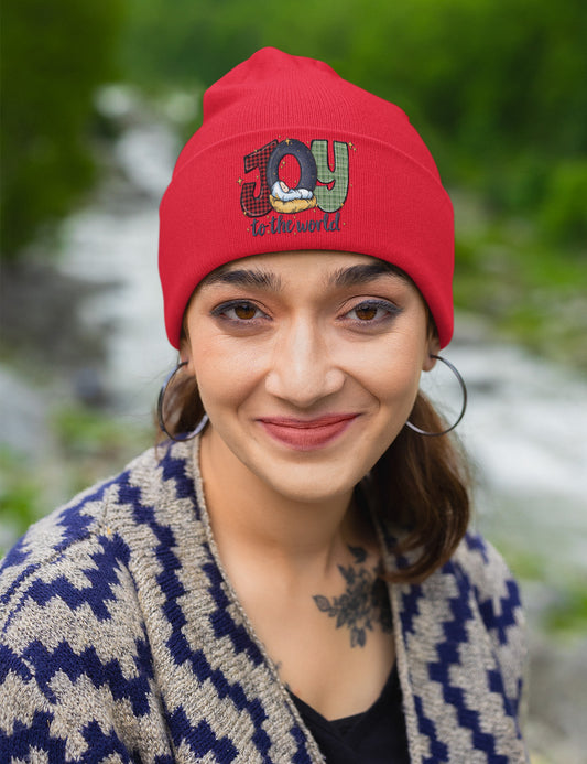 Joy to The World Christmas Beanie Hat