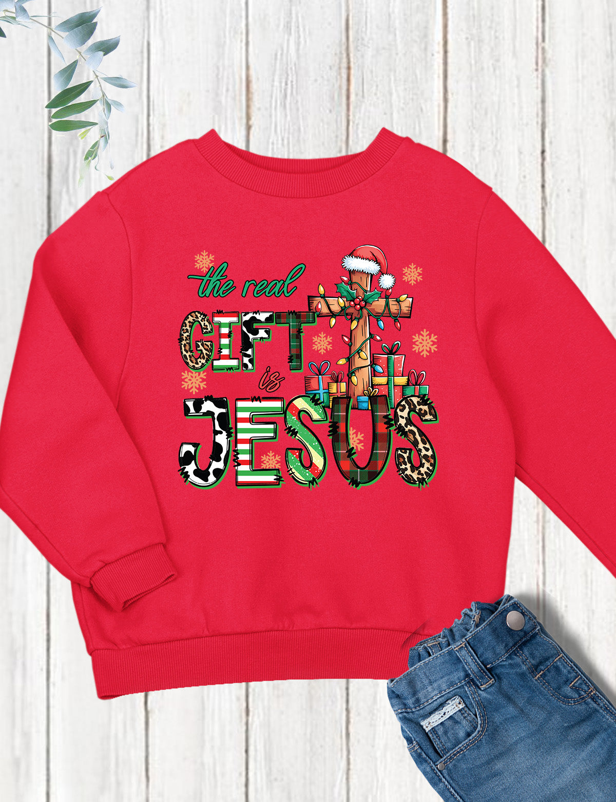 The Real Gift Jesus Christmas Kids Shirt