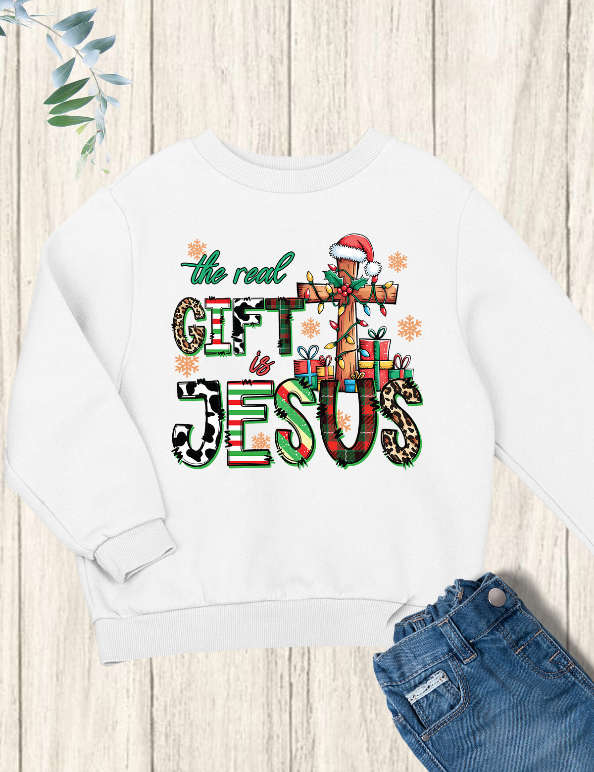 The Real Gift Jesus Christmas Kids Shirt