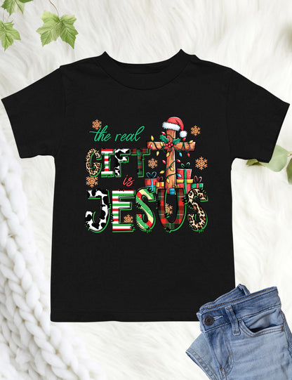 The Real Gift Jesus Christmas Kids Shirt