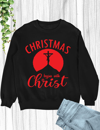 Christmas Begins With Christ Hoodie