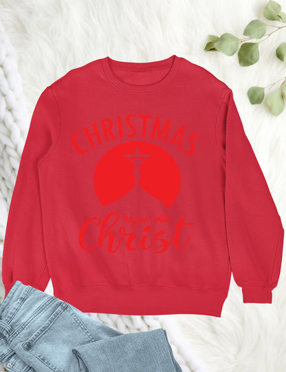 Christmas Begins With Christ Hoodie