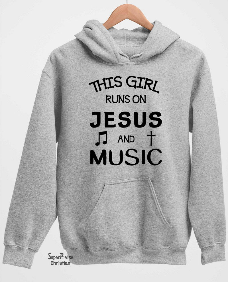 Girls Jesus & Music Long Sleeve T Shirt Sweatshirt Hoodie