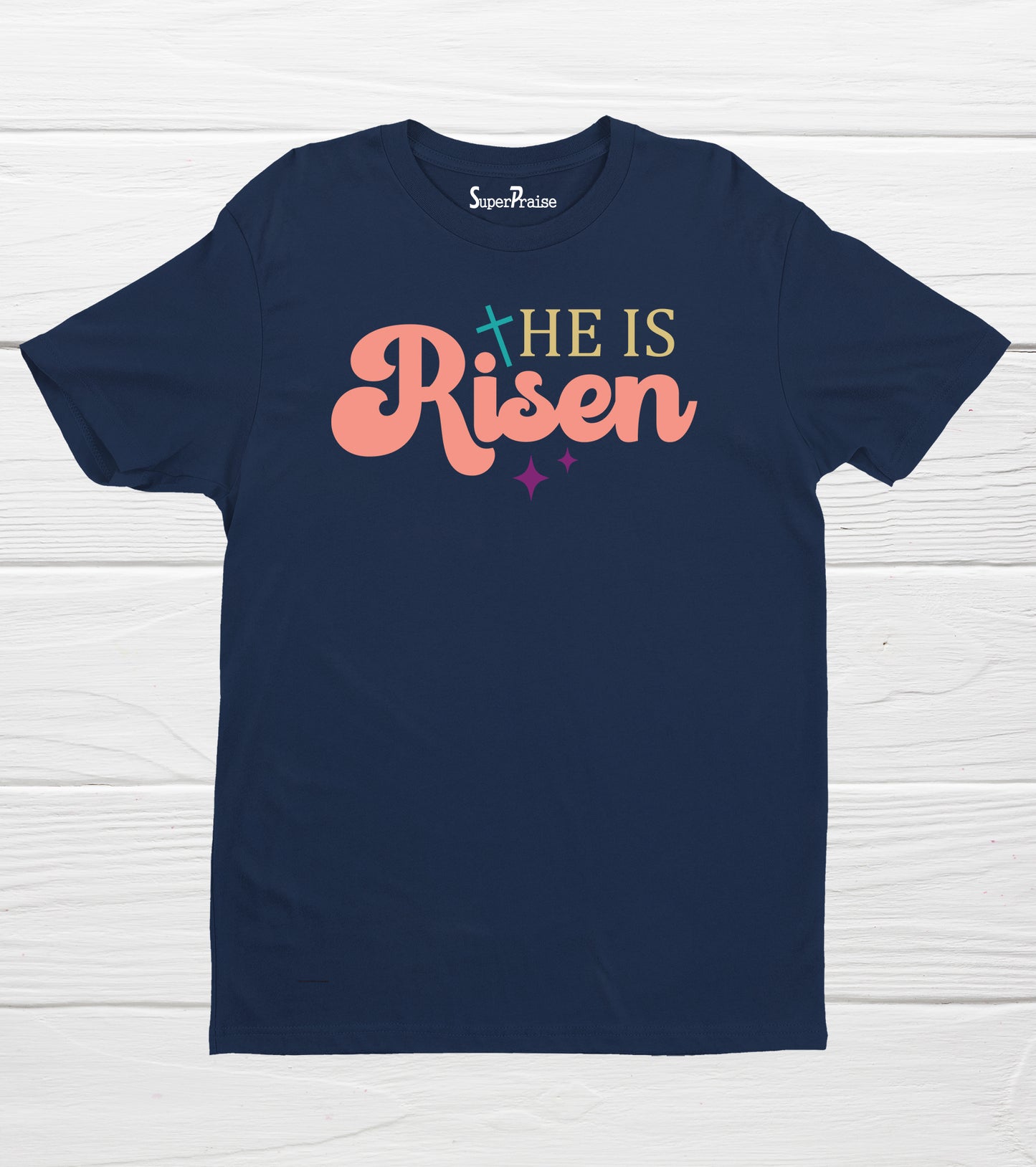 He is Risen Jesus Lover Religious Bible Verse Quotes Faith T-Shirts