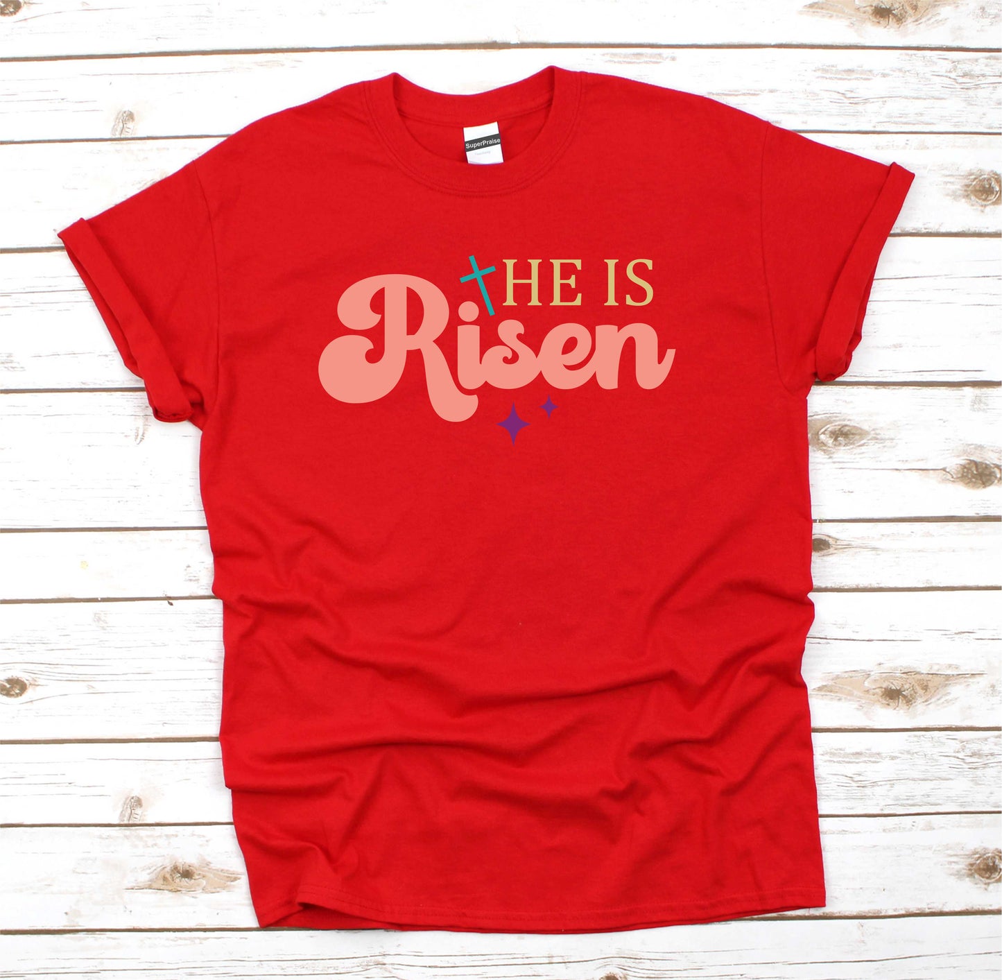 He is Risen Jesus Lover Religious Bible Verse Quotes Faith T-Shirts