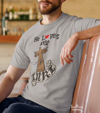 He Loves me Inri Jesus Faith Scripture Christan T Shirt