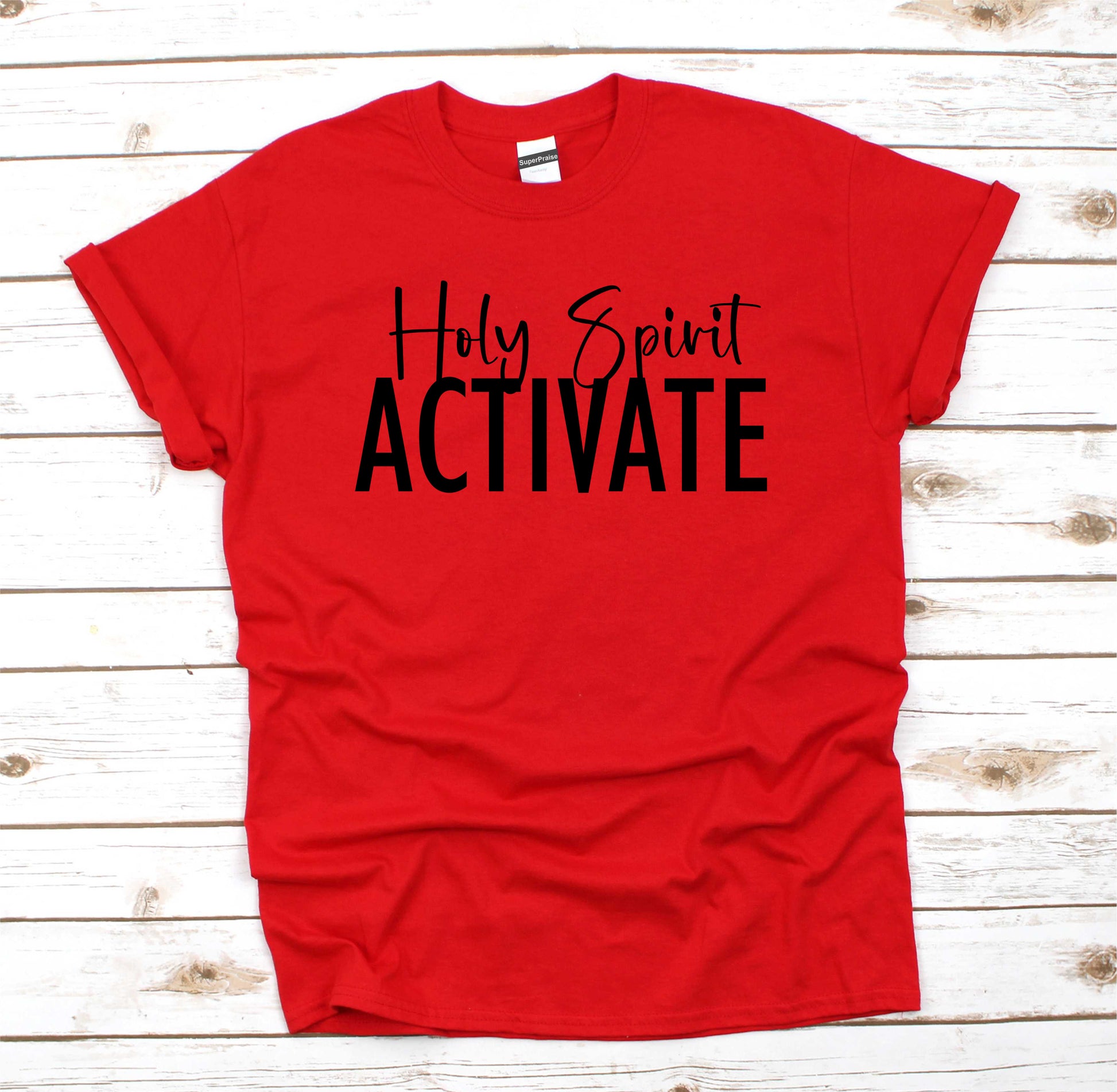 Holy Spirit Activate Christmas Christian Bible Verse Faith T Shirt