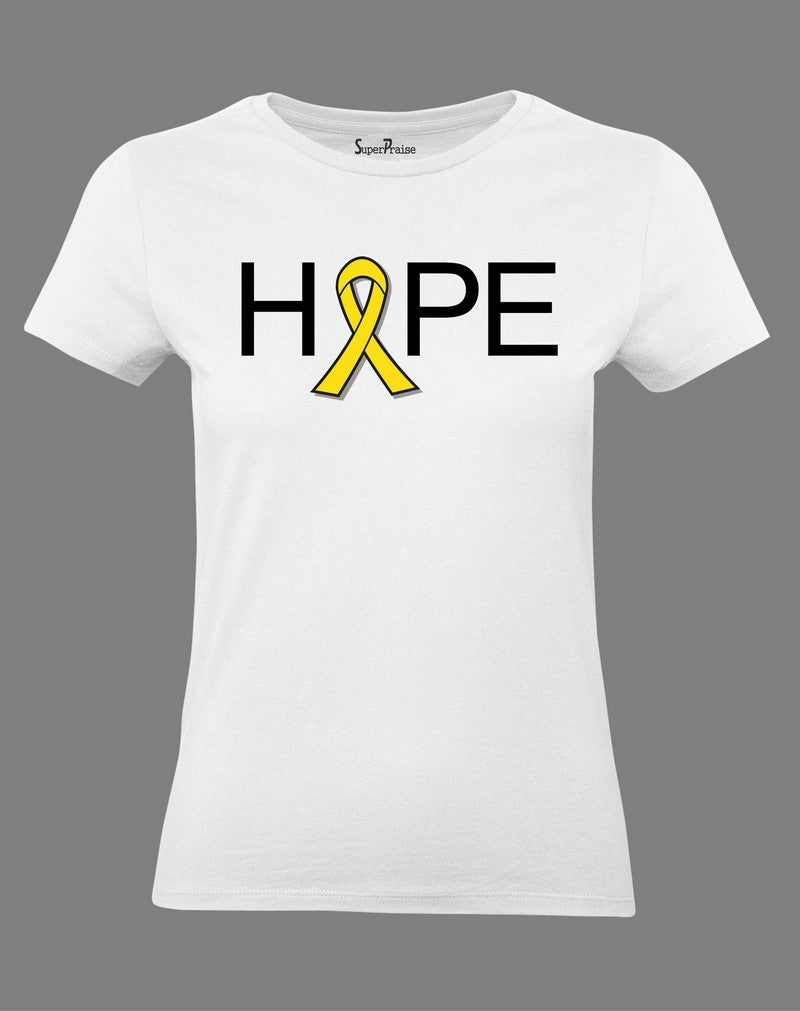 Christian Women T Shirt Hope Yellow Ribbon