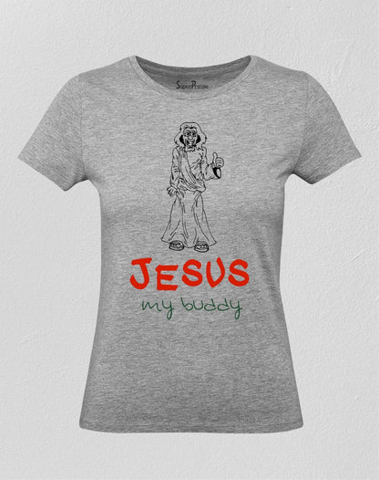 Christian Women T Shirt Jesus My Buddy Thumb Up