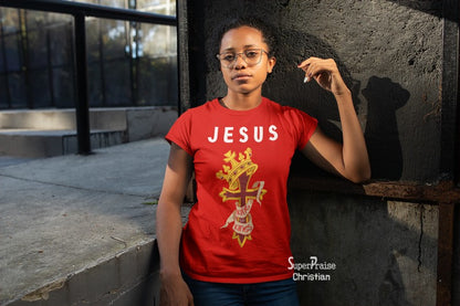 Christian Women T shirt Jesus King Praise God