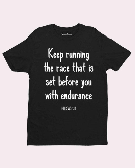 Running Spiritual Bible Verse Faith Christian T Shirt