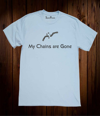 My Chains Are Gone Christian Sky Blue T Shirt