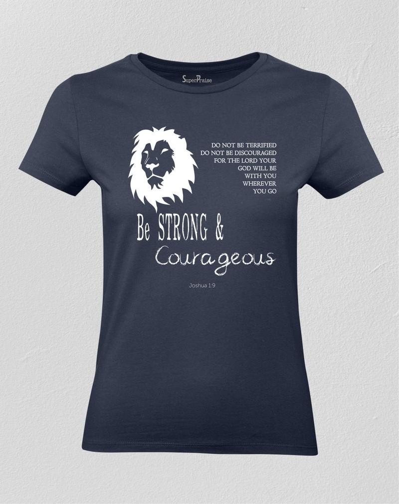 Be Strong and Courageous Verse Women T shirt