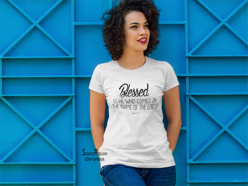 Women Christian T Shirt Blessed Prayer Jesus White Tee