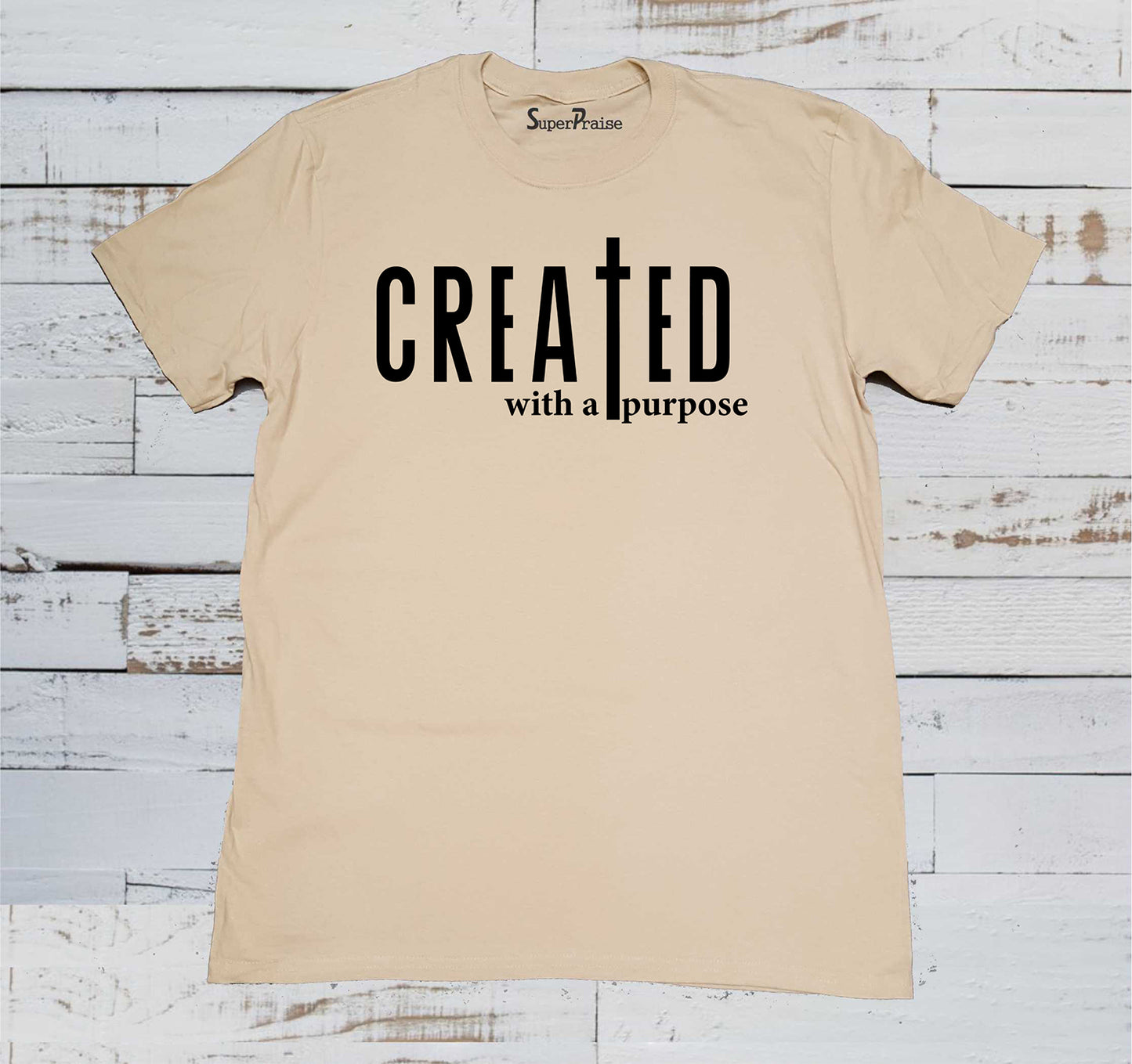 Created With a Purpose Jesus Christian Bible Verse Faith T-Shirt