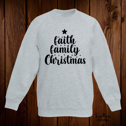 Faith Family Christmas Kids Sweatshirt