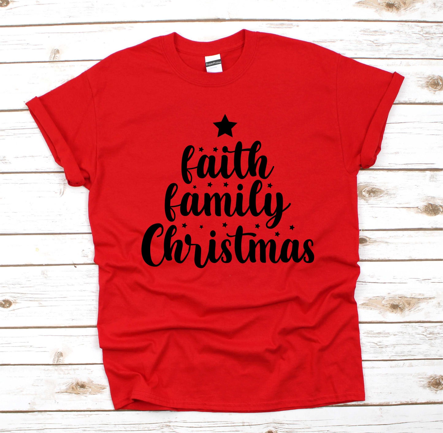 Faith Family Christmas T Shirt