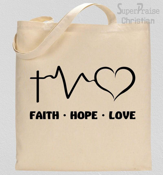 Faith Hope Love Canvas Tote Bag - 65% OFF –