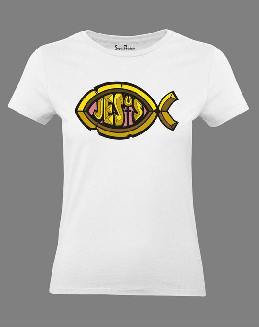 Jesus Fish Sign Women T Shirt