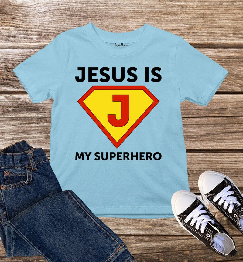 Jesus Is My Superhero Kids T Shirt SuperPraiseChristian