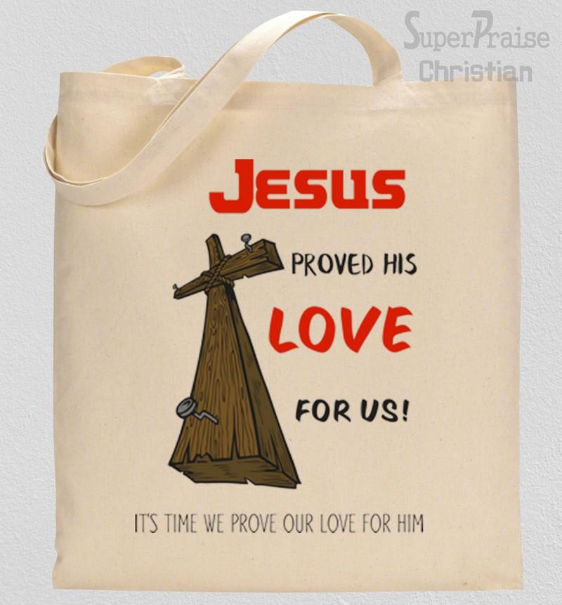 Jesus loves me lyrics tote bag